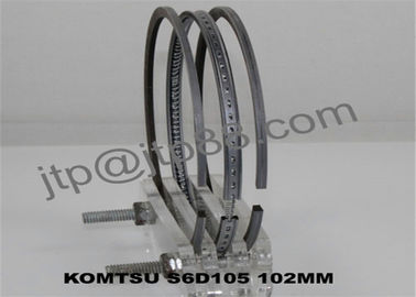 Steel Engine Piston Rings for Komatsu Excavator S6D102 Size 2.88 + 2.37 + 4.0mm